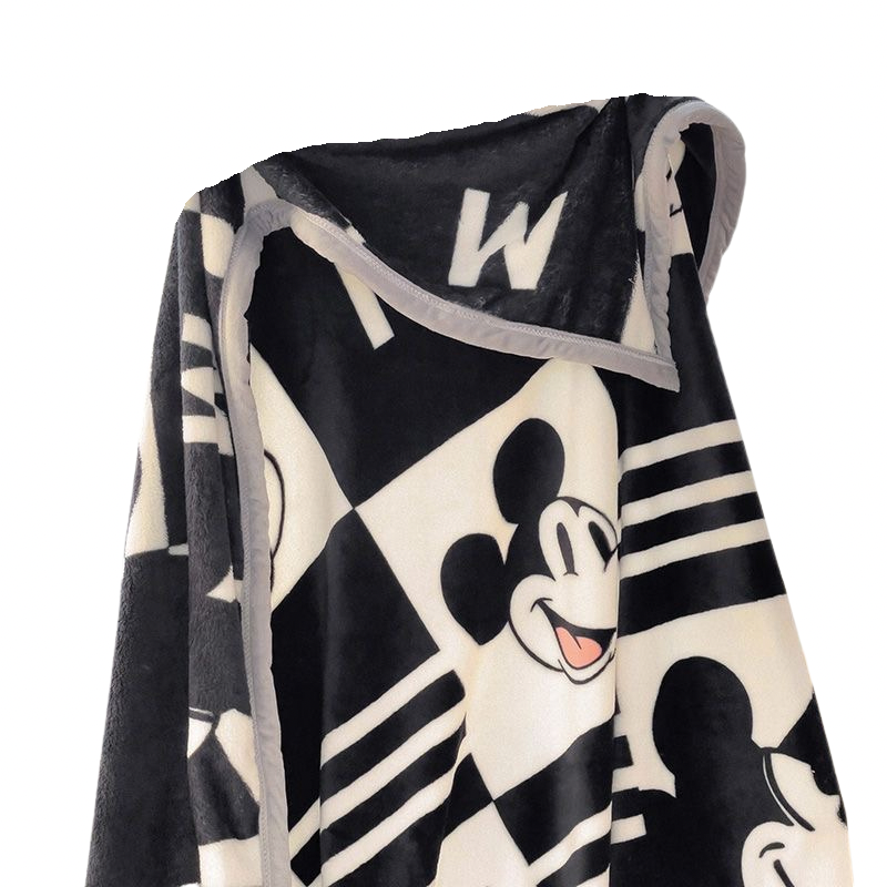 Mickey Mouse Classic Monochrome Plush Throw - Bold Graphic Fleece Blanket