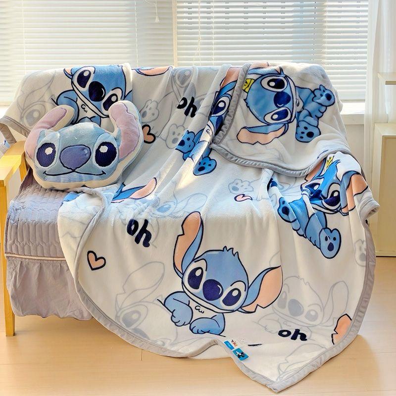 Disney Stitch "Blue Mood" Signature Plush Throw - Ultra Soft Character Fleece