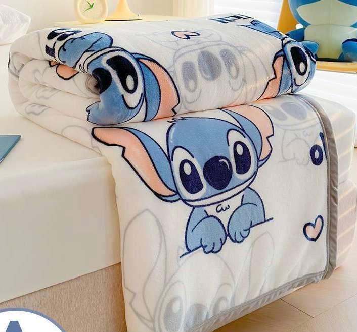 Disney Stitch "Blue Mood" Signature Plush Throw - Ultra Soft Character Fleece