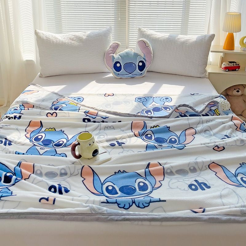 Disney Stitch "Blue Mood" Signature Plush Throw - Ultra Soft Character Fleece