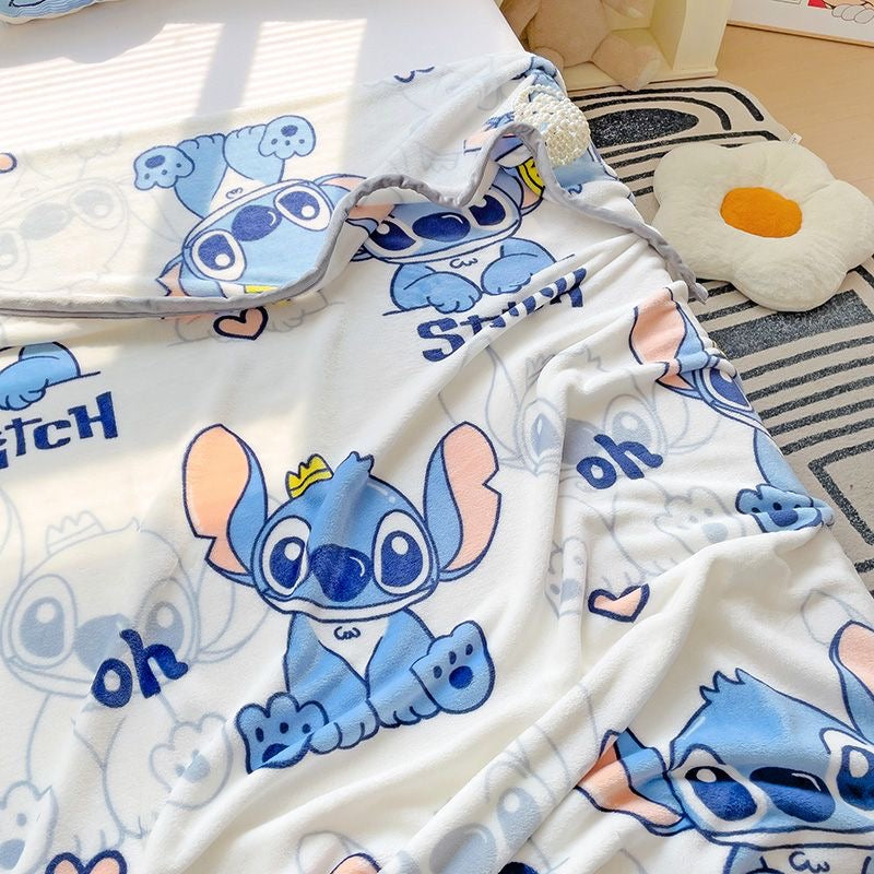 Disney Stitch "Blue Mood" Signature Plush Throw - Ultra Soft Character Fleece