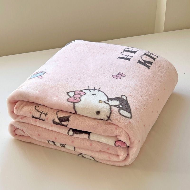 Hello Kitty Signature "Parisian" Plush Throw - Ultra Soft Pink Aesthetic Blanket
