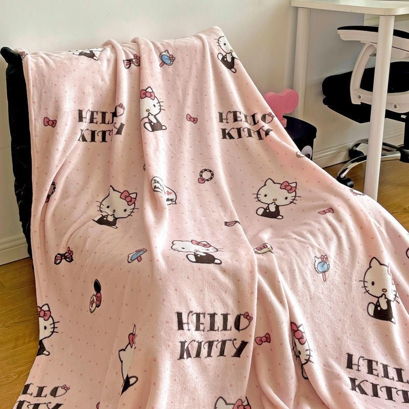 Hello Kitty Signature "Parisian" Plush Throw - Ultra Soft Pink Aesthetic Blanket