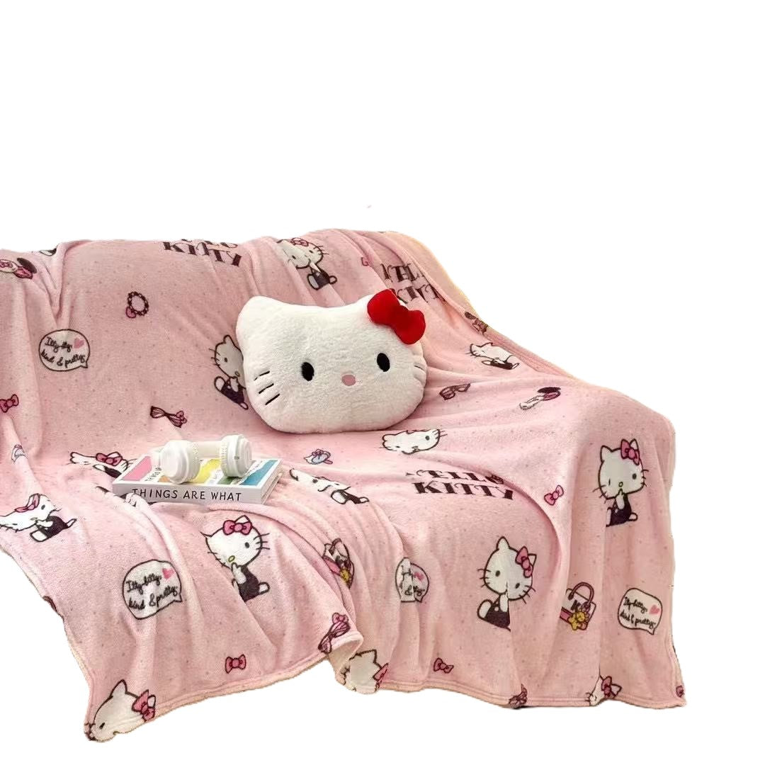 Hello Kitty Signature "Parisian" Plush Throw - Ultra Soft Pink Aesthetic Blanket