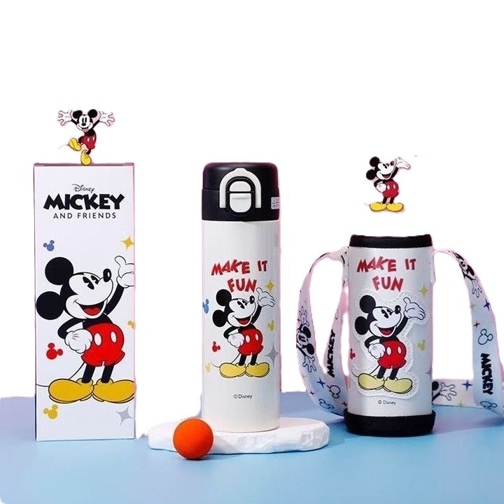 Disney Mickey Mouse "Make It Fun" Dual-Sipper Bottle - 460ml Leak-Proof Thermos
